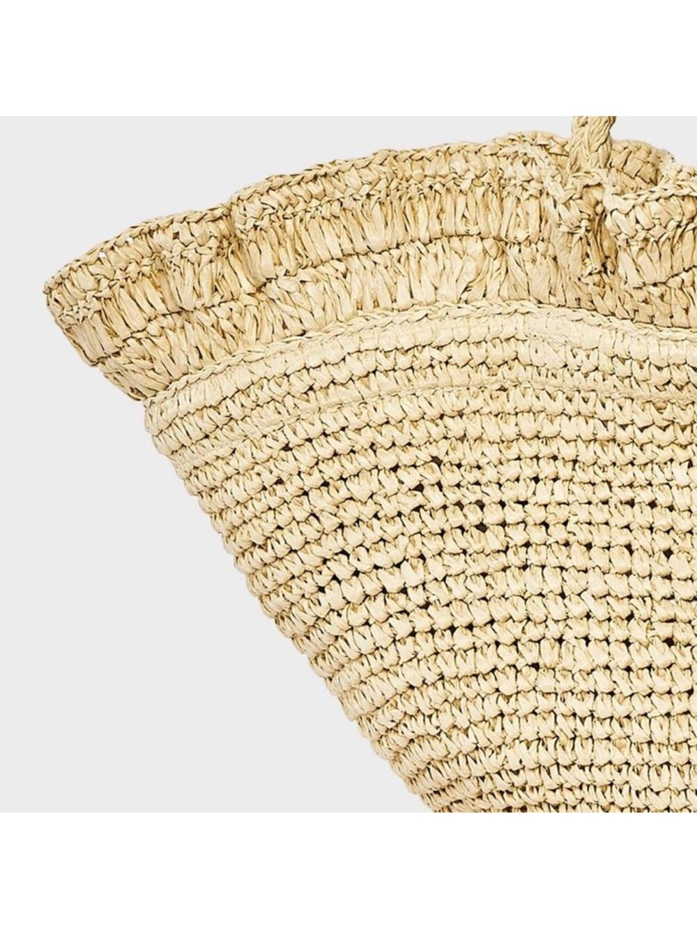 Target A New Day Straw Ruffle Crochet Fan Tote Bag NWT - Picture 3 of 5